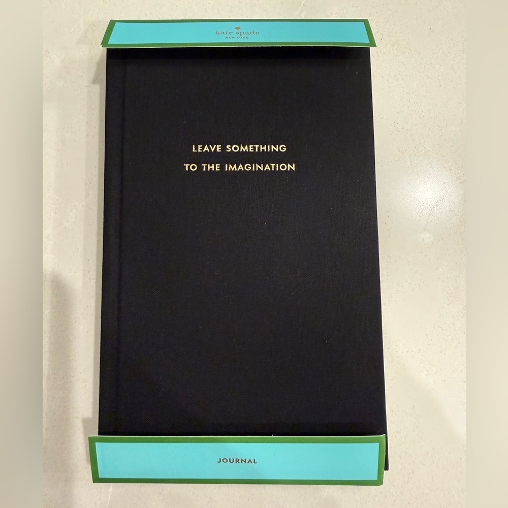 Kate Spade Black Notebook with Gold Lettering